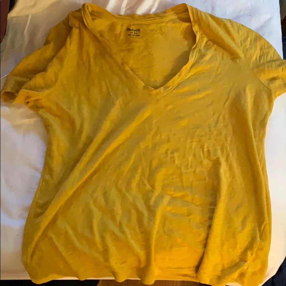 Yellow Madewell V Neck T Shirt